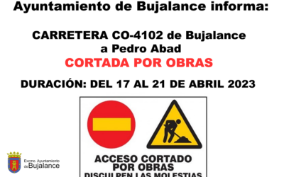Corte de la carretera CO4102 – de Bujalance a Pedro Abad-