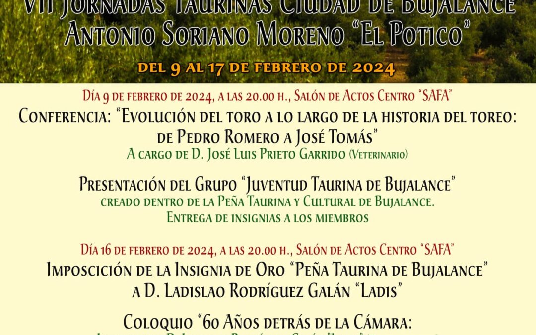 VII Jornadas Taurinas Ciudad de Bujalance – Antonio Soriano Moreno «El Potico»