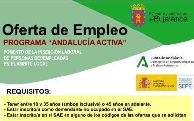 El Ayuntamiento contratará a 14 personas a través del programa Andalucía Activa