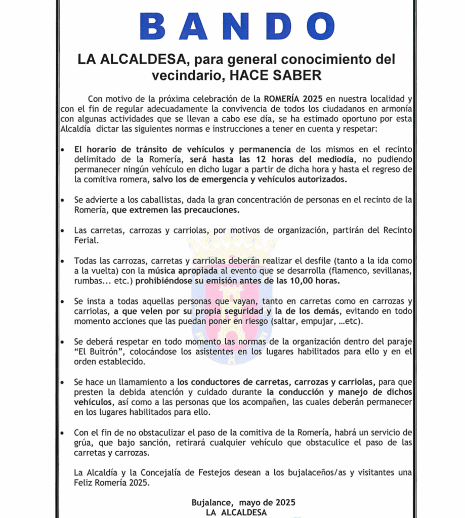 Bando Romería San Isidro Bujalance - 2025